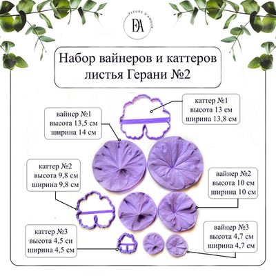 Набор вайнеров и каттеров листья Герани №2