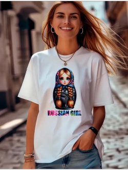 Футболка с матрешкой russian girl