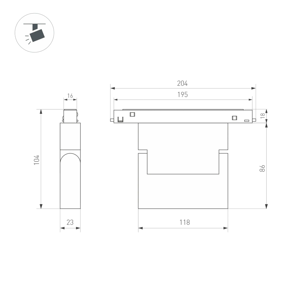 Светильник MAG-ORIENT-LASER-FOLD-S195-6W Warm3000 (WH, 30 deg, 48V) (Arlight, IP20 Металл, 5 лет) 035862