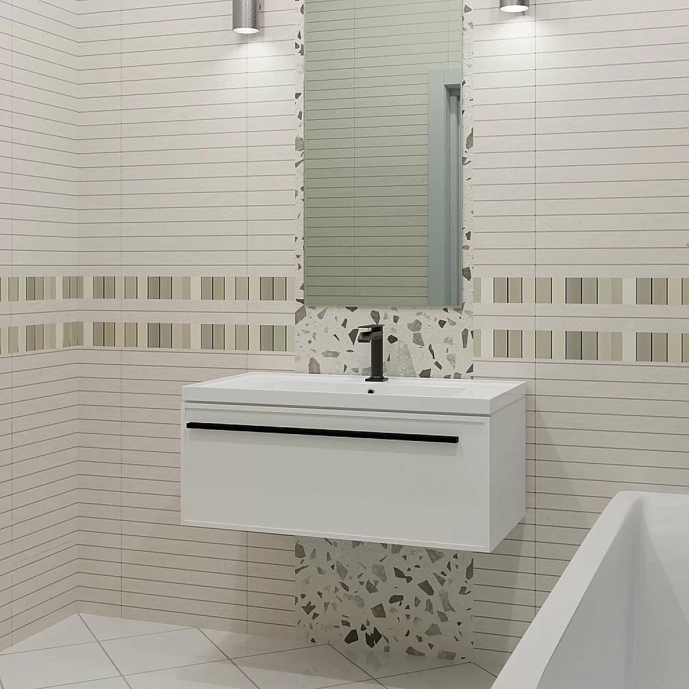 Тумба с раковиной LA FENICE Elba Bianco 80 белая