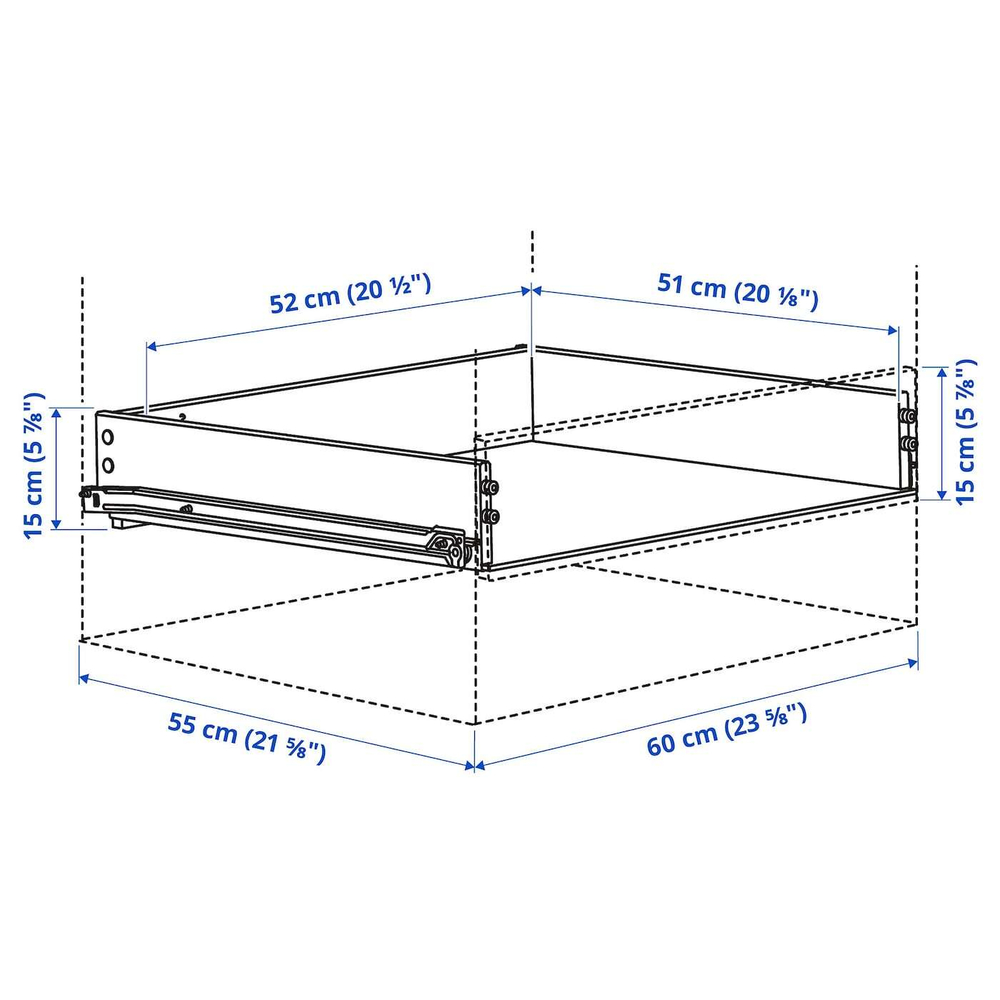 IKEA KONSTRUERA  (ИКЕА КОНСТРУЕРА)  -  Ящик, белый, 15x60 см
