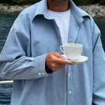 Рубашка Смерч #4 Вельветовая Голубая