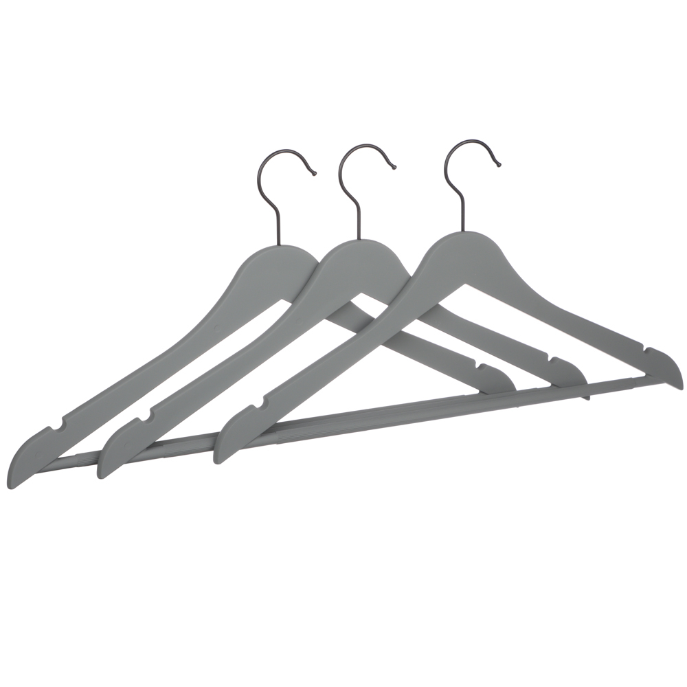 Вешалки для одежды тм VETTA, 3шт, 44,5x23x1см, пластик ABS, софт тач, цвет серый