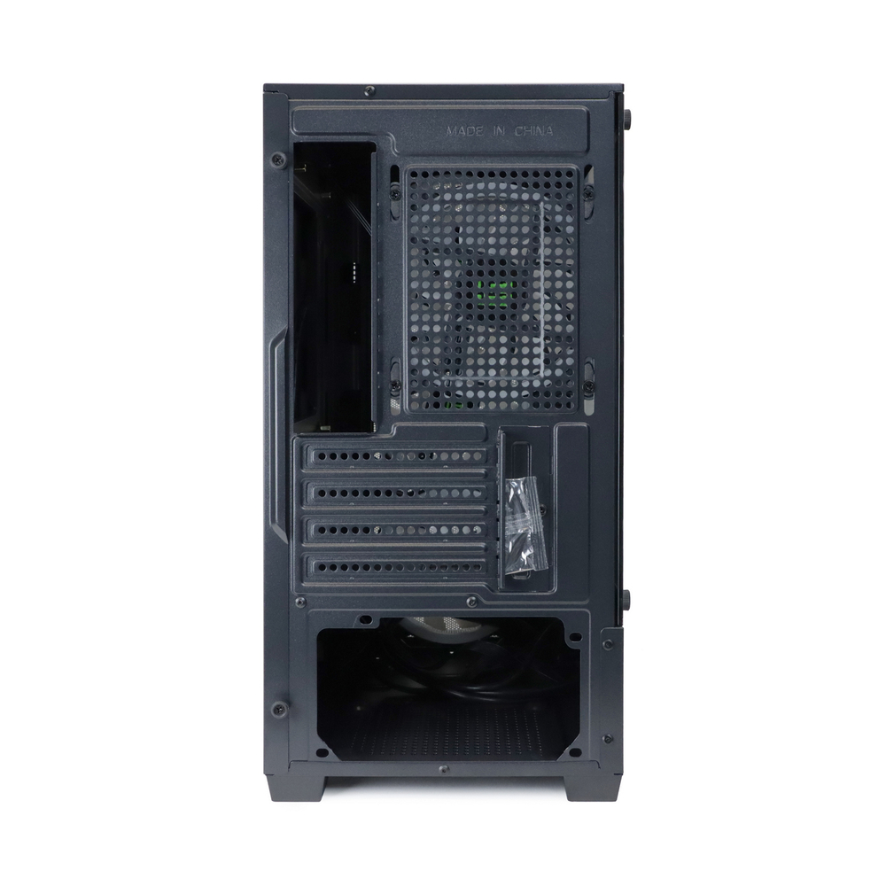 Корпус BaseTech eXtreme GFX-06, Без БП, mATX, чёрный, 4xARGB FAN, 2xUSB2, 1xUSB3, бок: закалённое стекло (BT-GFX-06-MESH-4F-ARGB)