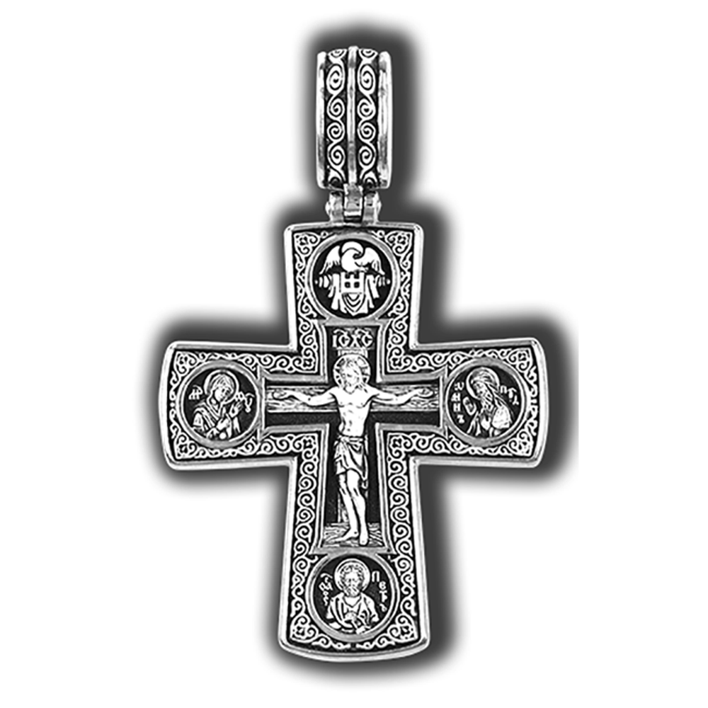 Мужской крест большой со Святыми покровителями