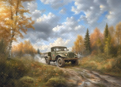 Автомобиль 9-е Мая - №3- фон неопреновый