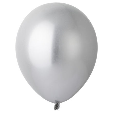 Воздушные шары Весёлая Затея, хром серебро, 50 шт. размер 5" #1102-2410