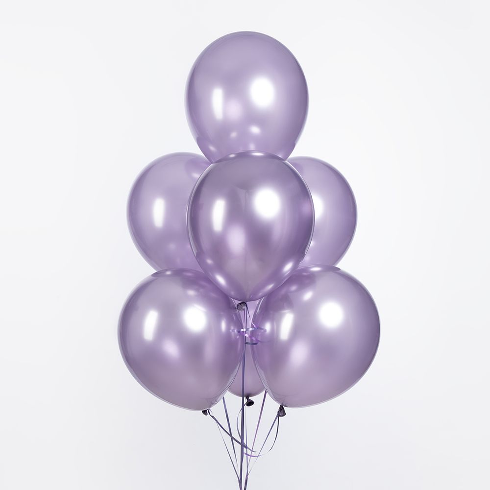 Шар (12''/30 см), Ретро, Нежная сирень, хром, 50 шт.