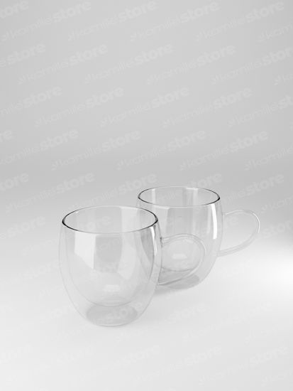 Набор стеклянных чашек 2 шт. 100 мл. Kamille KM 9012 с двойными стенками