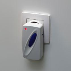 Звонок дверной ЭРА C93 беспроводной от сети белый с синим 6 мелодий