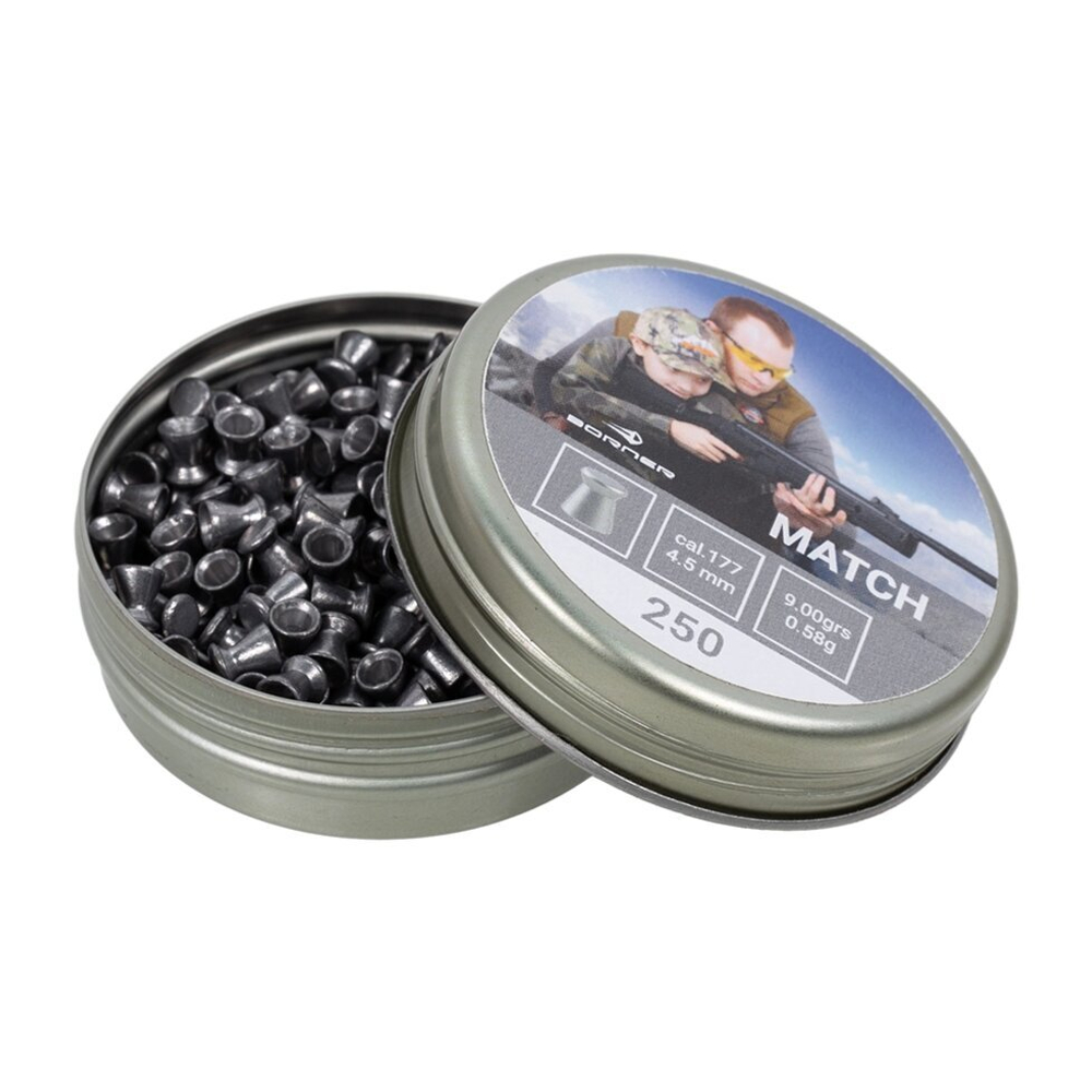 Пуля для пневматики Borner "Match", 4,5 (250 шт.) 0,58 гр. 9 gr