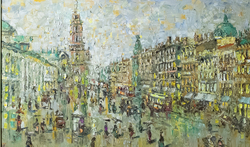 Буцкий Павел. На Невском. Холст, масло. С.-Петербург, Россия, 2022 г. 100х60 см.