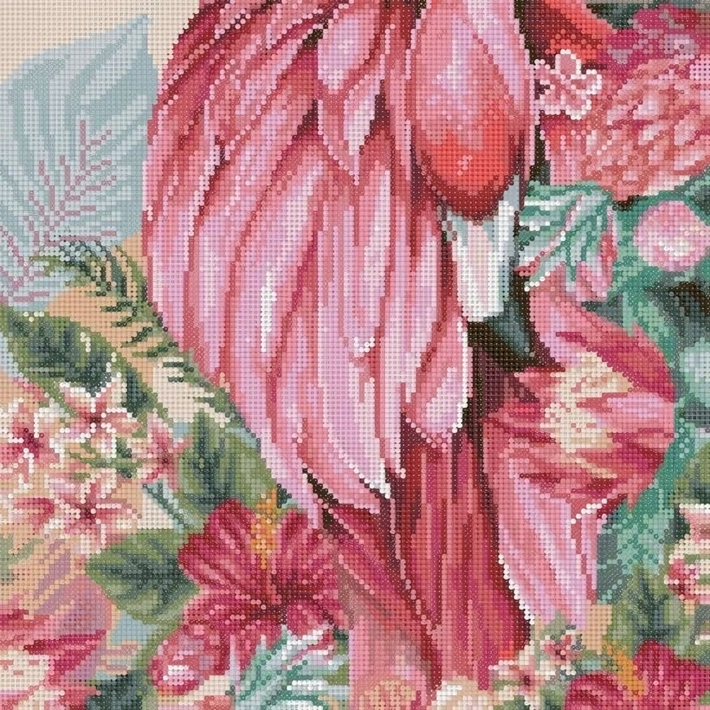 Алмазная мозаика на подрамнике KiKi «Розовый фламинго» 40*50, полная выкладка