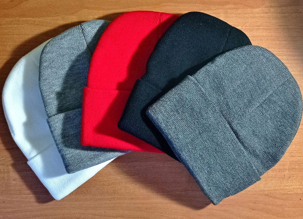 Шапка женская/мужская зимняя двойная 1 шт., шерсть