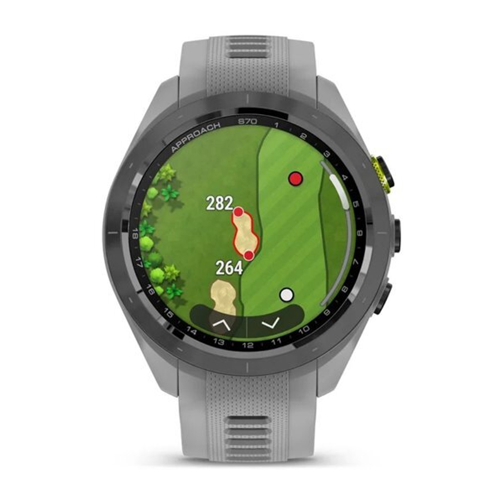 Умные часы Garmin Approach S70 (42 мм) с черным керамическим безелем и серым ремешком