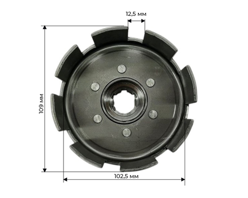 Корзина сцепления КПП мотоблока 2090Б 3+1 с двигателем 168/170F (110 мм.)