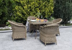 "Фредо" обеденная группа из искусственного ротанга, цвет соломенный