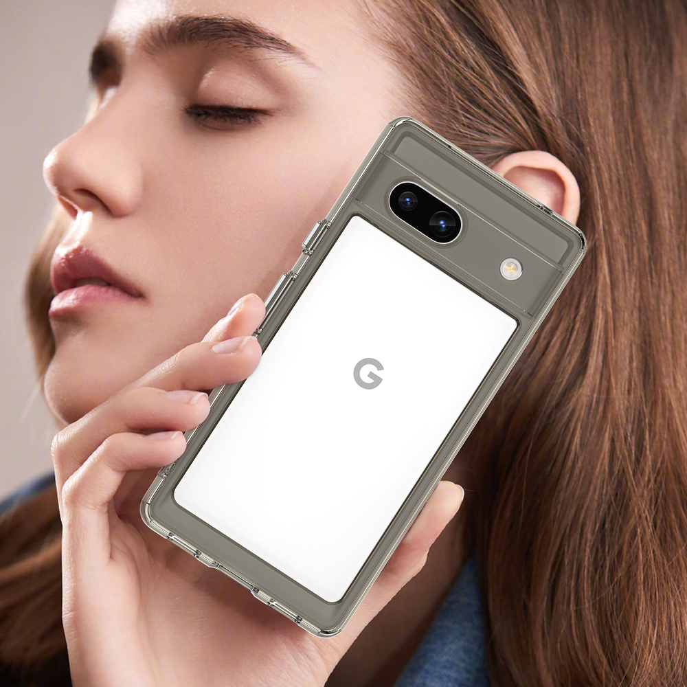 Усиленный защитный чехол с серыми рамками для смартфона Google Pixel 7A, мягкий отклик кнопок