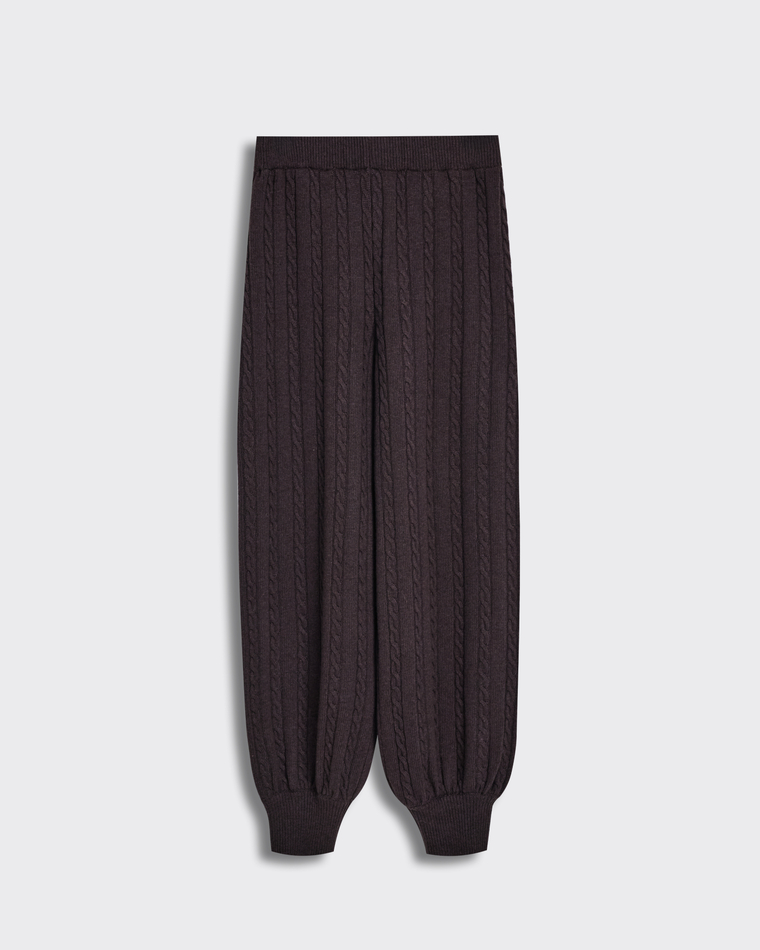 Брюки из смесового кашемира шоколадный