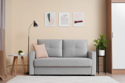 Диван Отто, шагающая еврокнижка, велюр, серый