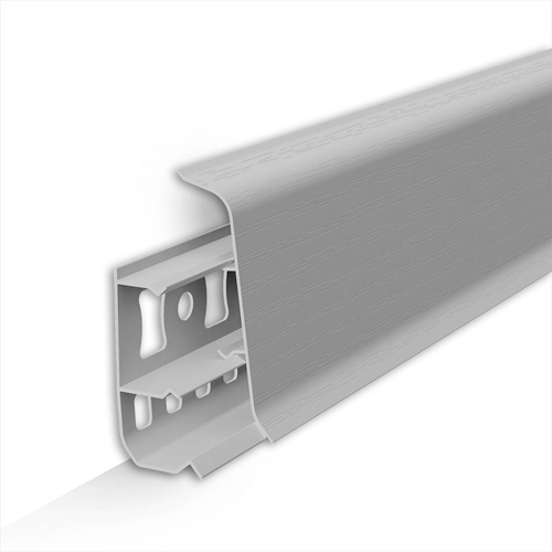Плинтус пластиковый с кабель-каналом 70 Д Светло-Серый