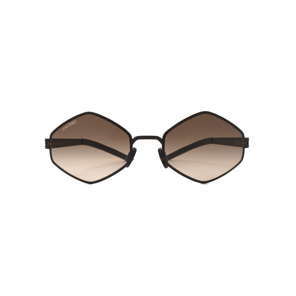 Очки GRESSO MILAN G0288TB04S многогранник черные с коричневым градиентом