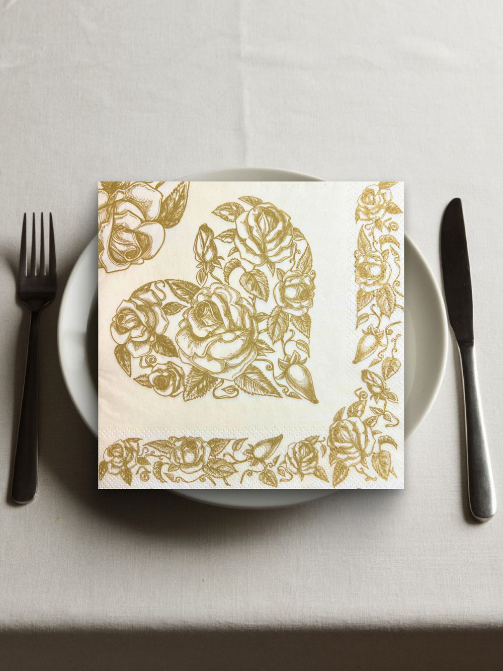 Салфетки бумажные праздничные трёхслойные для сервировки и декупажа Белиссимо