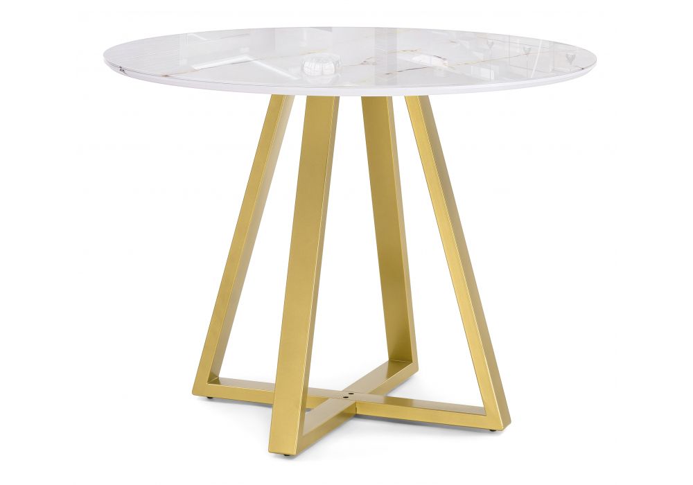 Стеклянный стол Норфолк 100х78 золото
