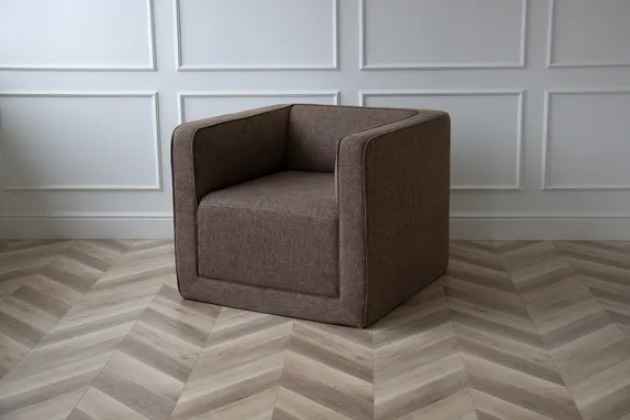 Кресло Cube (коричневый, рогожка)
