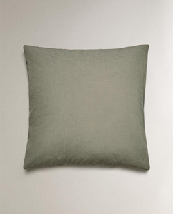 ZARA HOME ХЛОПКОВАЯ НАВОЛОЧКА В ПОЛОСКУ, ЗЕЛЕНЫЙ