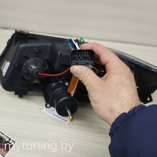 Передние фары 3D ANGEL EYES LED BLACK для BMW 3 E90 E91