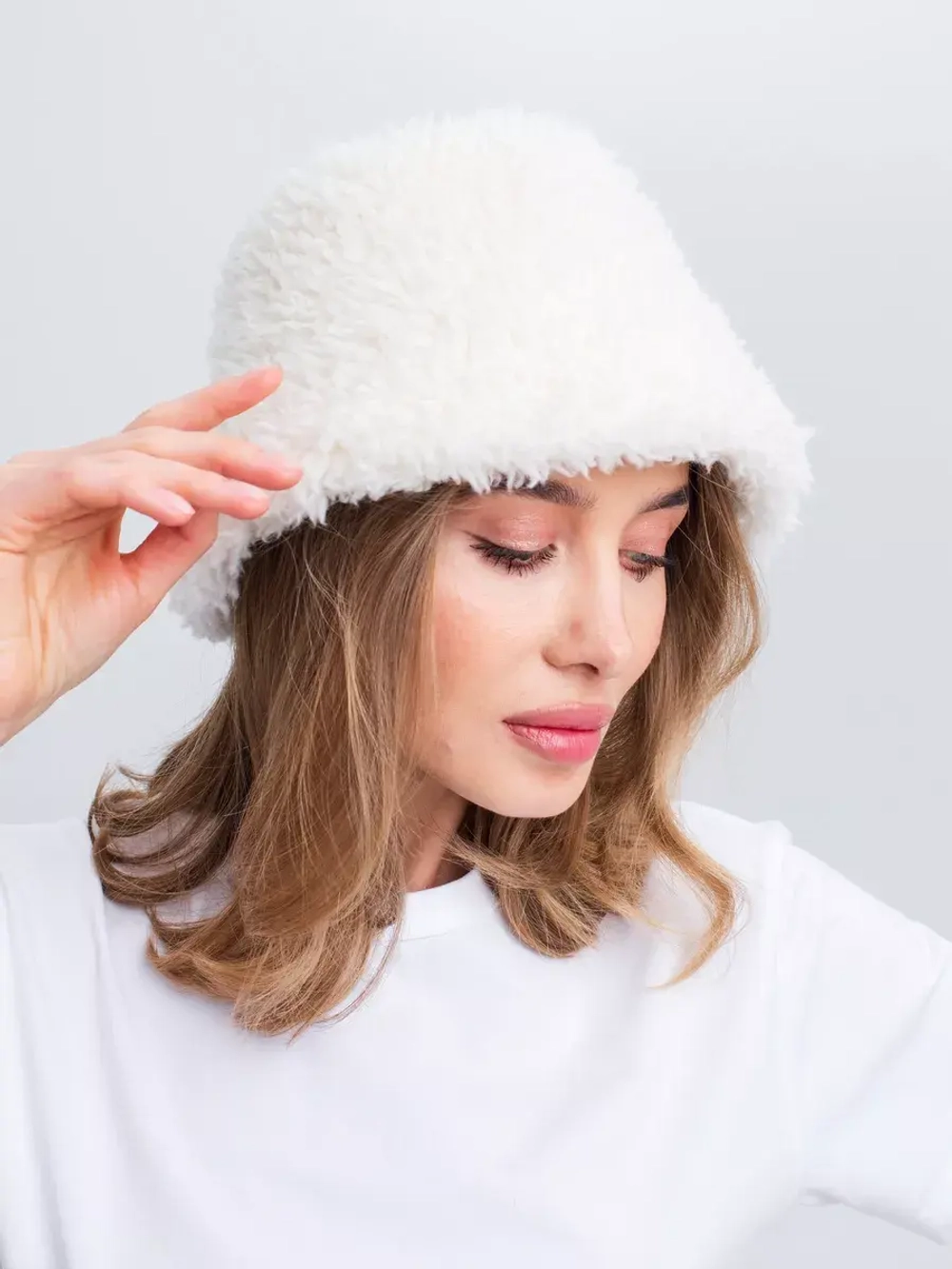 Премиальная Панама теплая из шерсти, белая, SilverFox