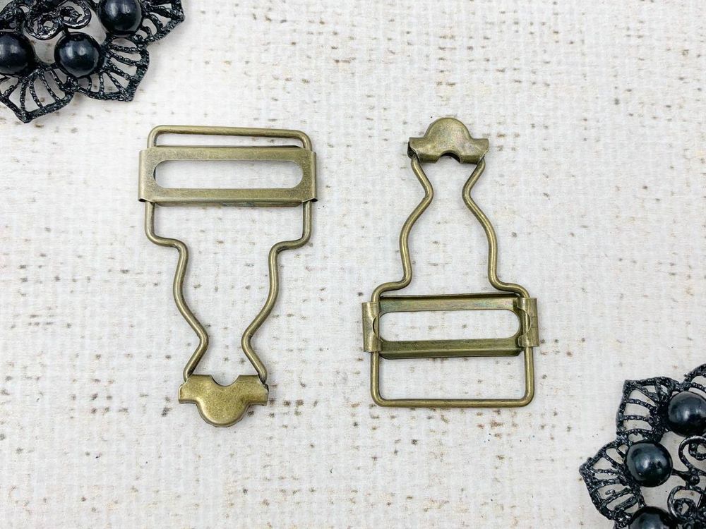 Пряжка для комбинезона, ш. 2,5 см, L 5,2 см, антик