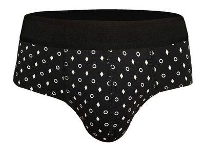 Черные хлопковые брифы с принтом и брендированной резинкой (Размер: M) (Цвет: черный)
