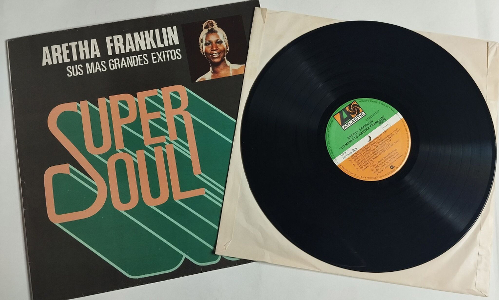 Винтажная виниловая пластинка LP Сборник Aretha Franklin Sus Mas Grandes Exitos Super Soul (Spain 1975)