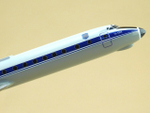 Модель самолета Ту-134 с антенной БУС (М1:100, ВВС с синей полосой)