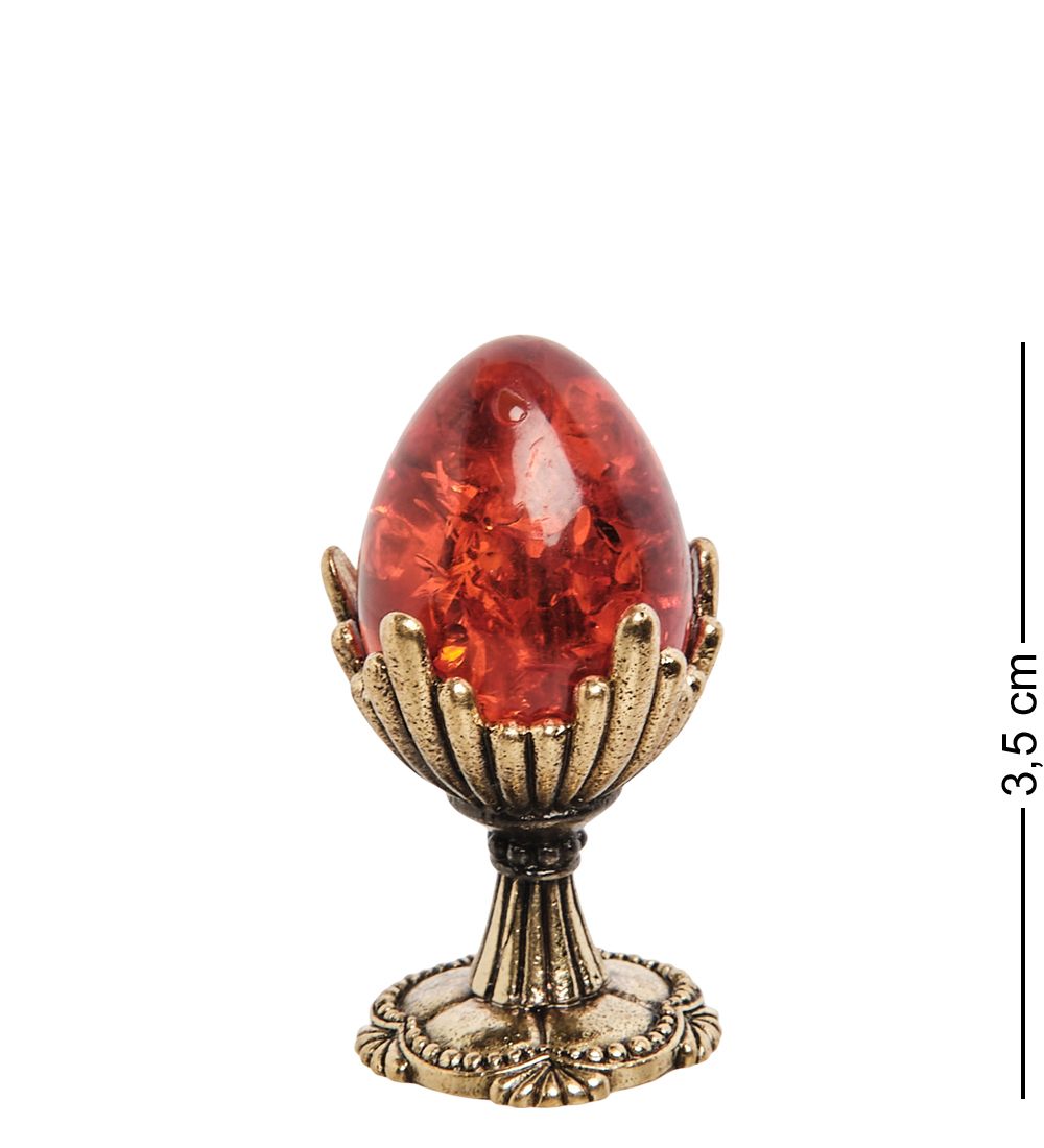 AM-2066 Фигурка «Яйцо на подставке» мал. (латунь, янтарь)