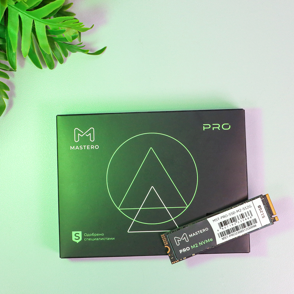 SSD Mastero PRO 512Гб, M.2 2280, NVMe, Retail, TLC, PCIe3.0, DRAM:512Мб, Чтение:3400мб/с, Запись:2200мб/с (MST-PRO-SSD-M2-512G)