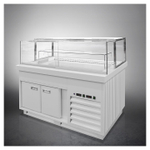 Напольная горизонтальная кондитерская витрина Finist Maria Mwv-19-9 с выкладкой из дерева (лак) и охлаждаемым объемом