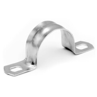 Держатель оцинкованный двусторонний, д.50мм, с крепежными отверстиями 8,5 х 6  мм