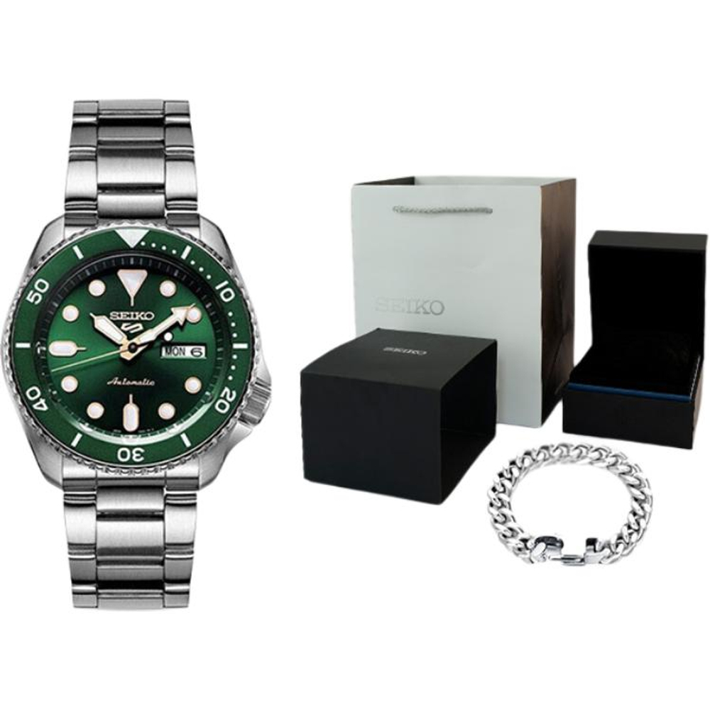 SEIKO SEIKO5 Mechanical Movement Watch Men"s Watches Green Dial