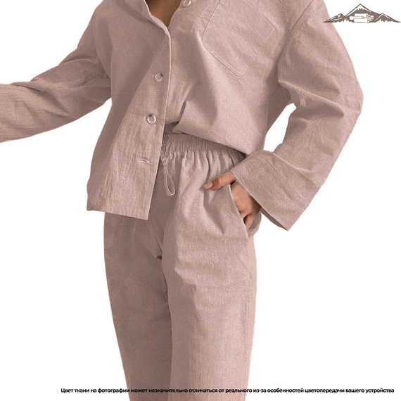 Вареный (стираный) хлопок, цв.Пудрово-розовый меланж (15-1607) | ш.250 см | 145 г/м² | хлопок-100%