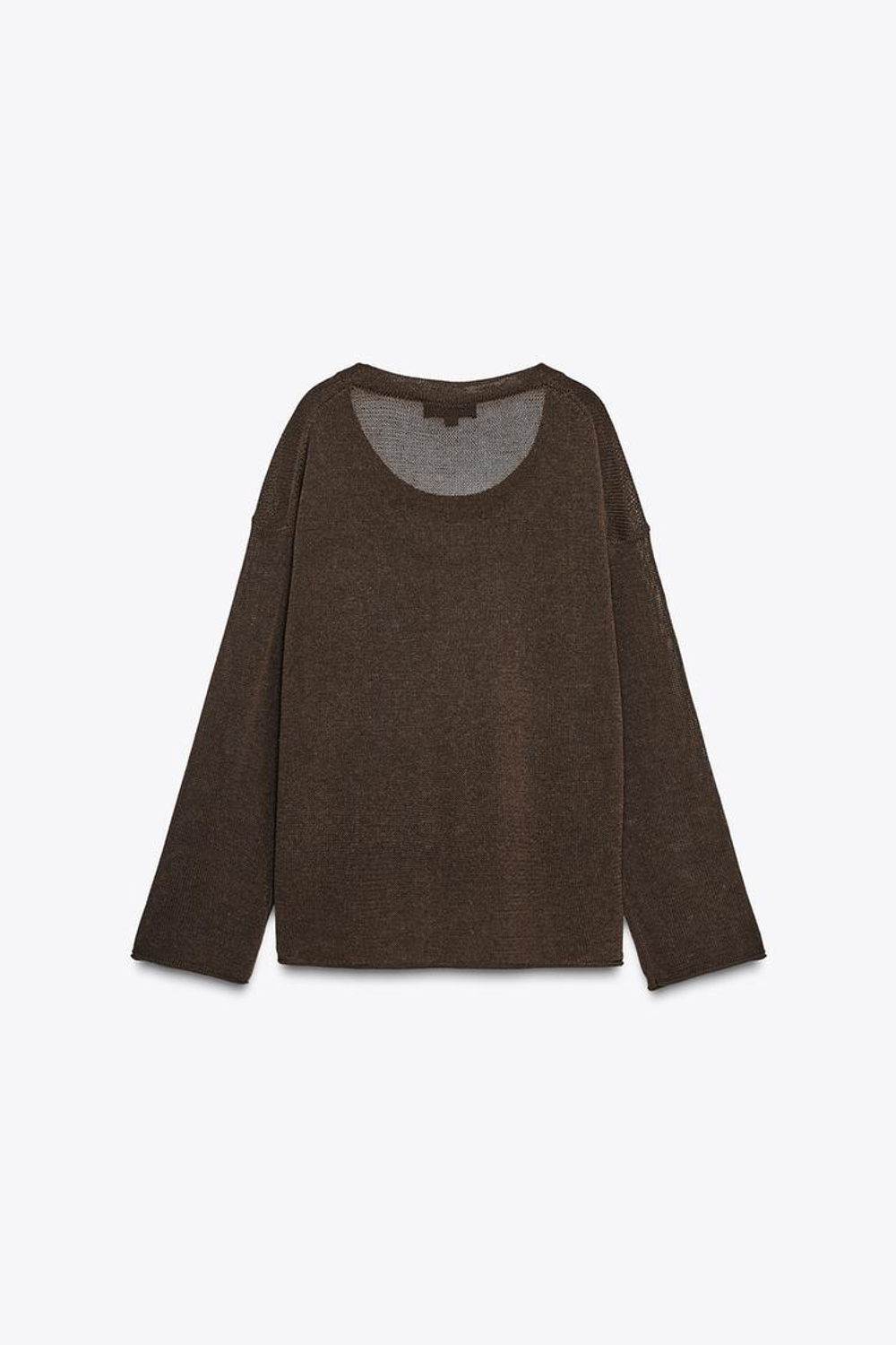 ZARA ВЯЗАНЫЙ ДЖЕМПЕР В СТИЛЕ РУСТИК, КОРИЧНЕВЫЙ