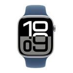 Умные часы Apple Watch Series 10 GPS, 46mm, Silver Aluminium Case with Sport Band M/L, Denim (Серебристый)