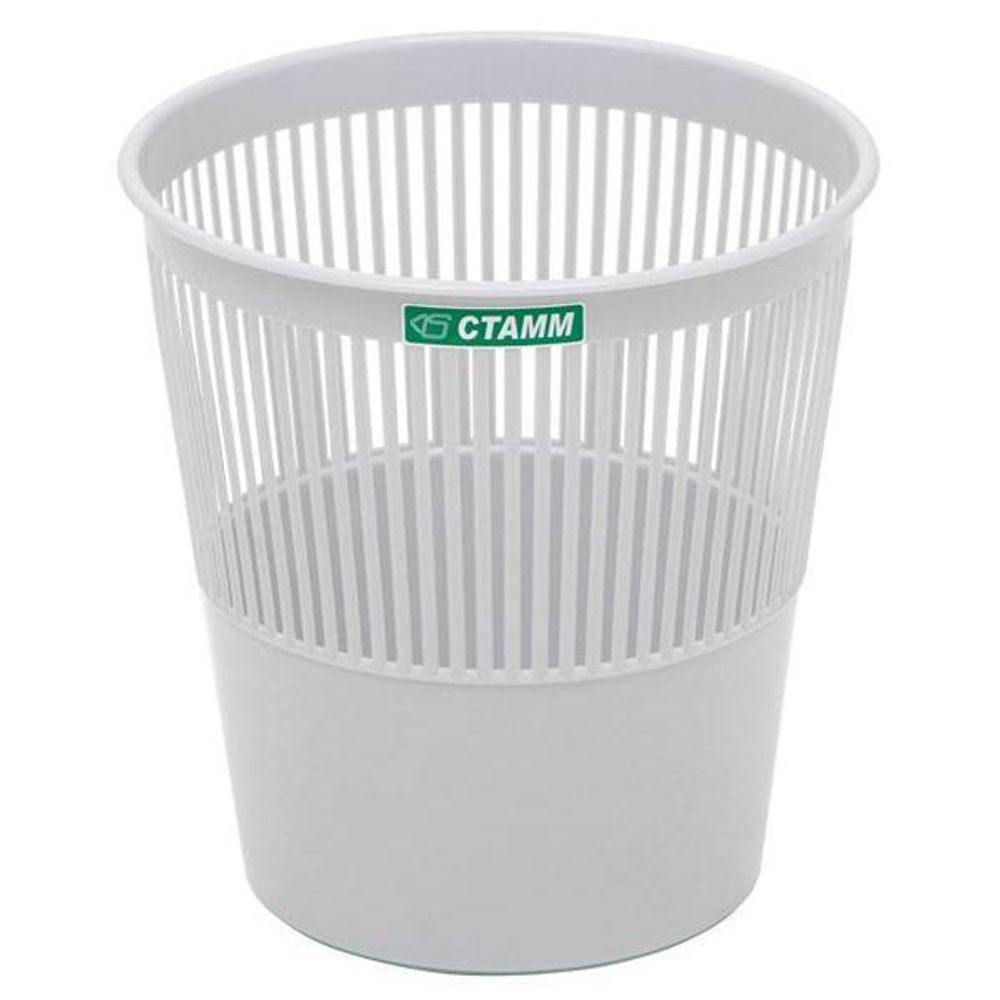Корзина д/бумаг СТАММ сетчатая серый пластик 9 л