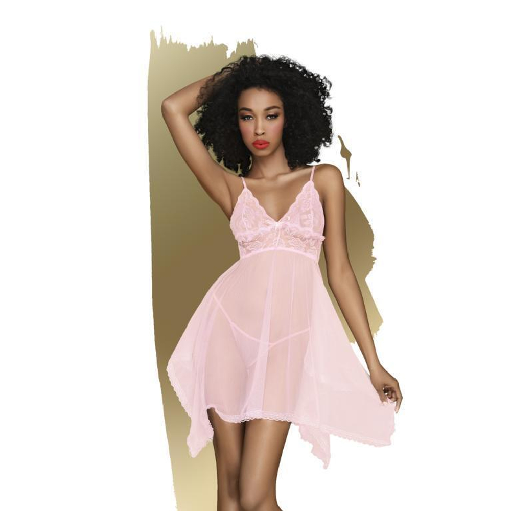 Эффектная сорочка Naughty doll (Размер: M-L) (Цвет: черный)