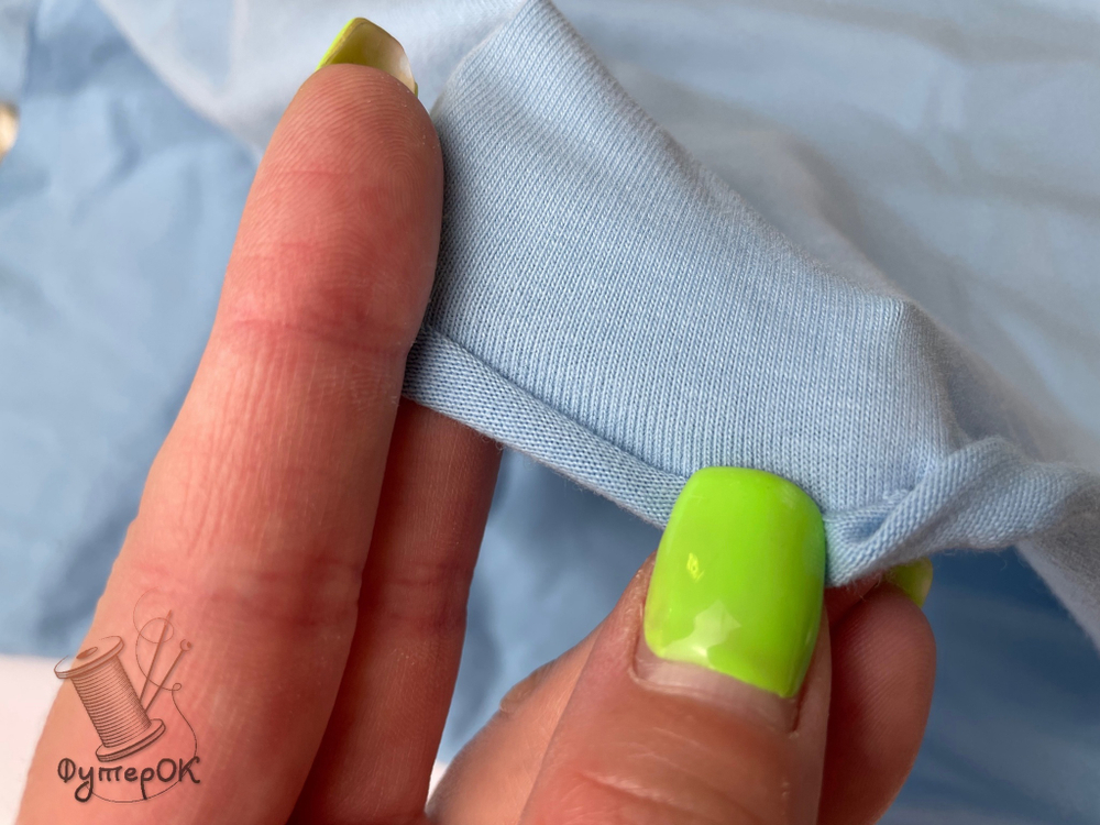 Кулирка с лайкрой с велюровым эффектом ГОЛУБАЯ