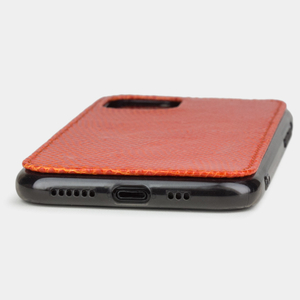 Special order: Чехол-накладка для iPhone 11 Pro из натуральной кожи ящерицы, оранжевого цвета