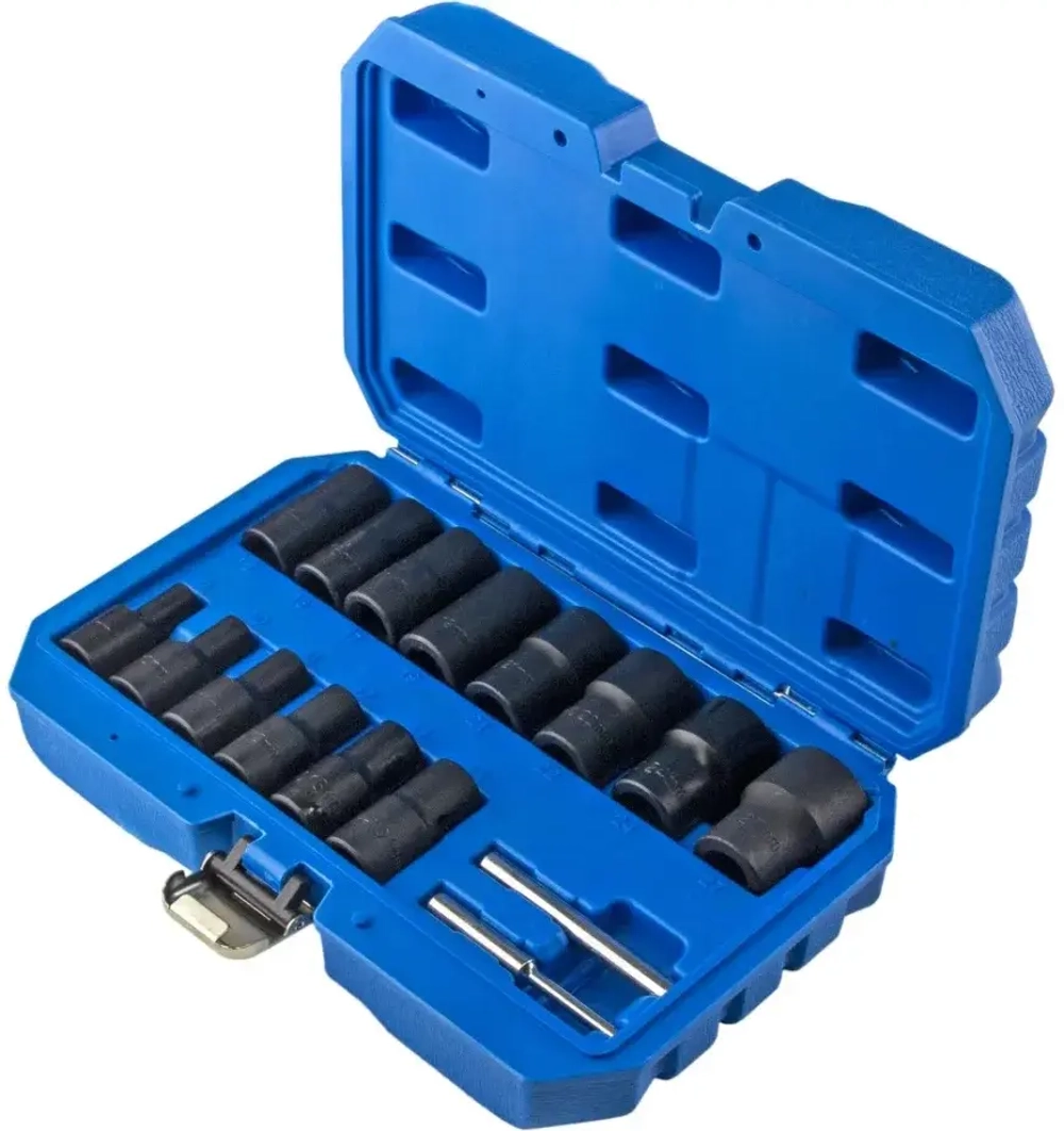 Набор головок экстракторов для поврежденного болтов и гаек 1/2», (8–27мм), 16 предметов, ZIPMEND
