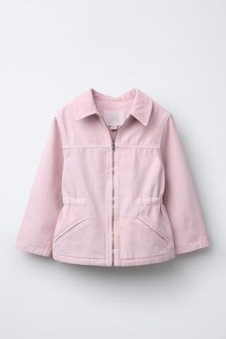 ZARA КОМБИНИРОВАННАЯ КУРТКА С ВОРОТНИКОМ, РОЗОВЫЙ